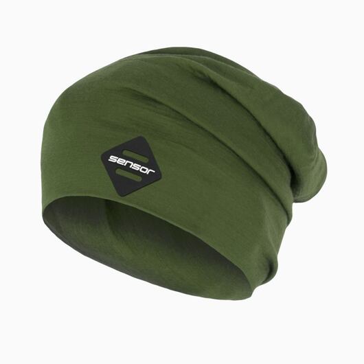 SENSOR ČEPICE MERINO ACTIVE LOGO safari green